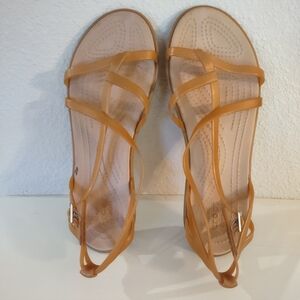 Crocs Isabella Gold Strappy Sandals